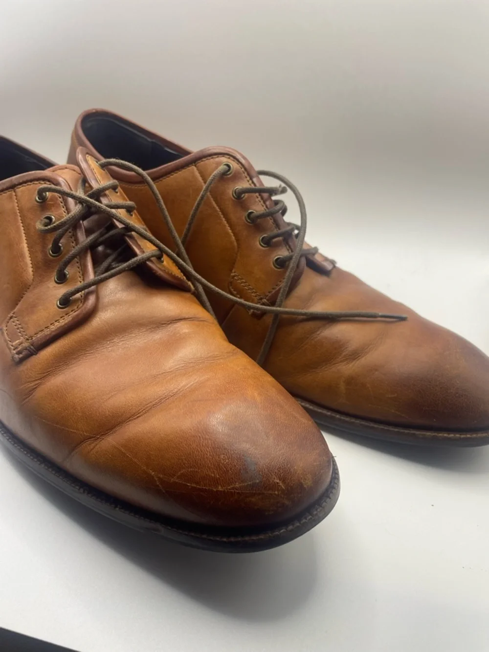 Cole Haan Men's Tan Leather Derby Oxfords